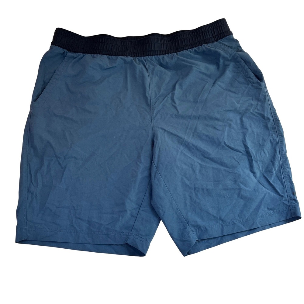 The North Face Mens‎ Blue Active Hiking Shorts XL Elastic Waist Zip Pocket 9in